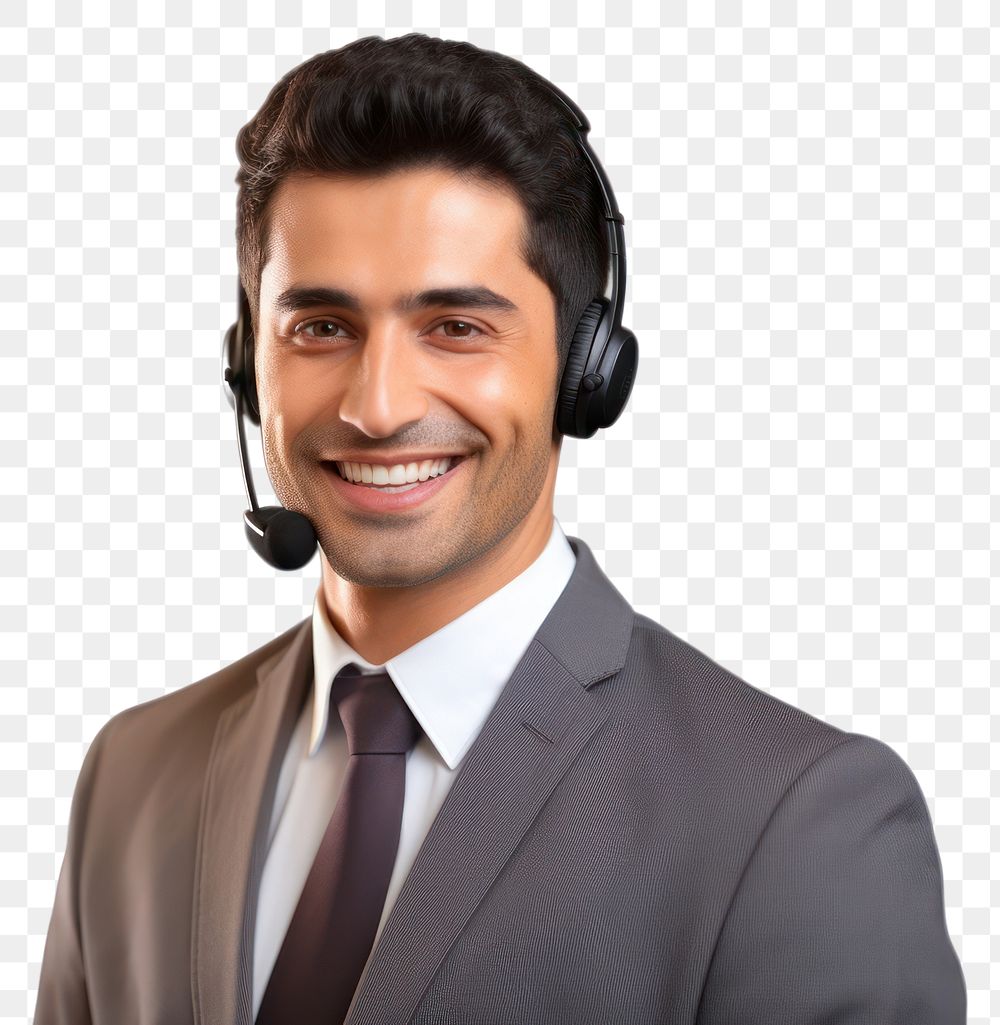 PNG Call center headphones portrait headset. AI generated Image by rawpixel.