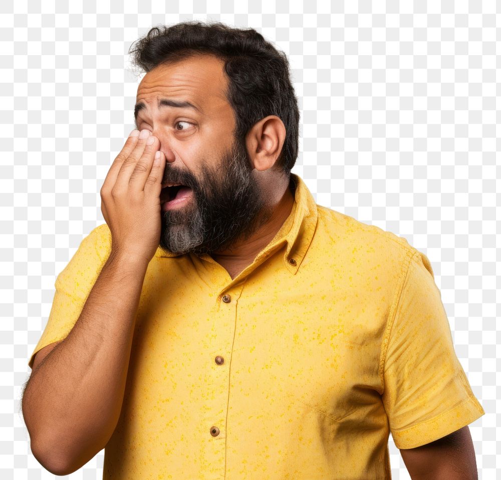 PNG Hispanic man yellow adult beard. 