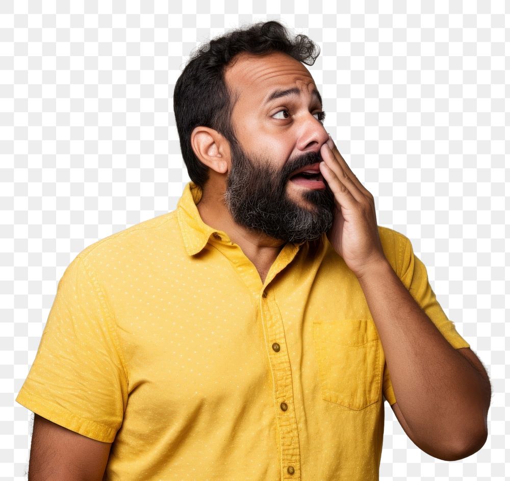 PNG Hispanic man yellow adult beard. 