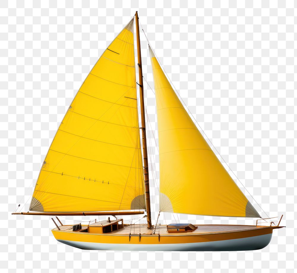 PNG Sailboat watercraft vehicle yellow. AI generated Image by rawpixel.