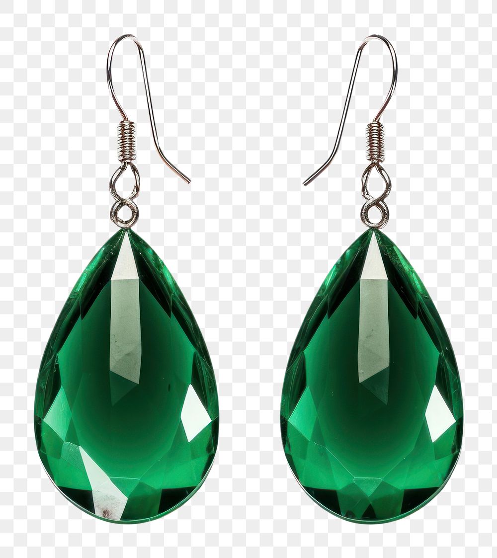 PNG Earrings gemstone jewelry emerald. AI generated Image by rawpixel.