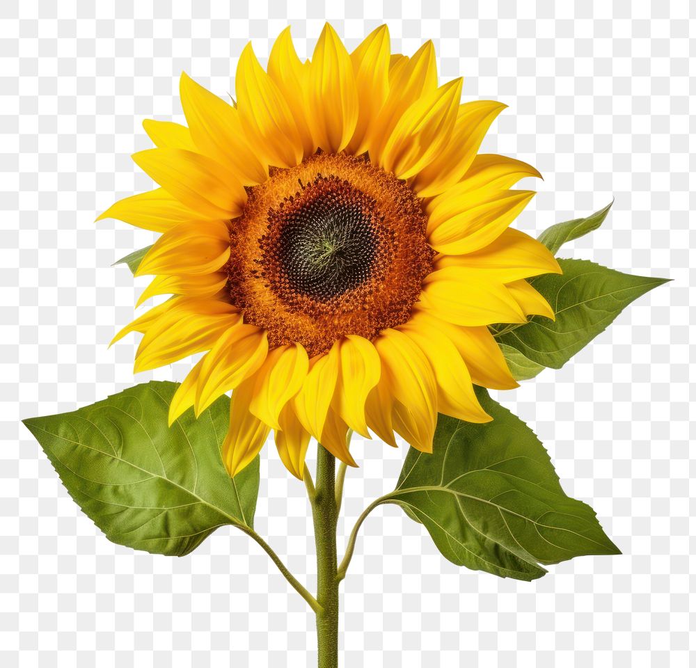 PNG Sunflower plant white background | Free PNG - rawpixel