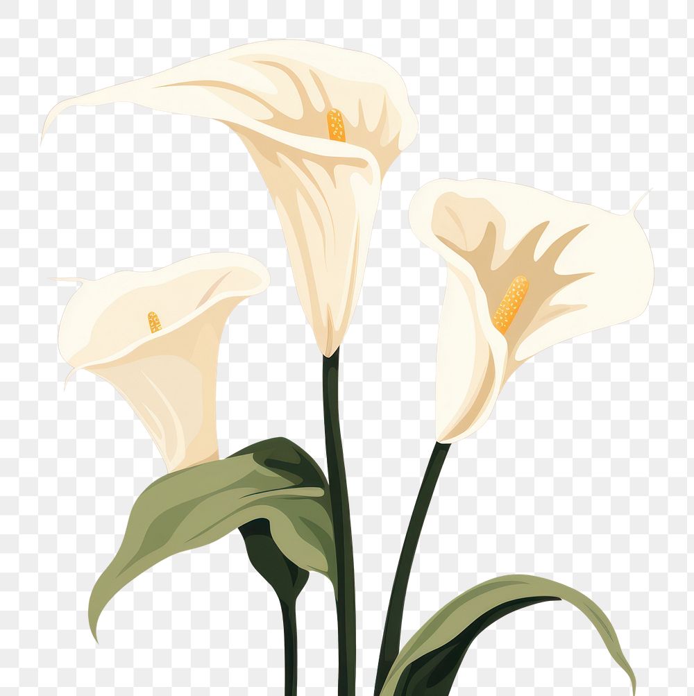 PNG Calla lilly flower plant petal lily. AI generated Image by rawpixel.