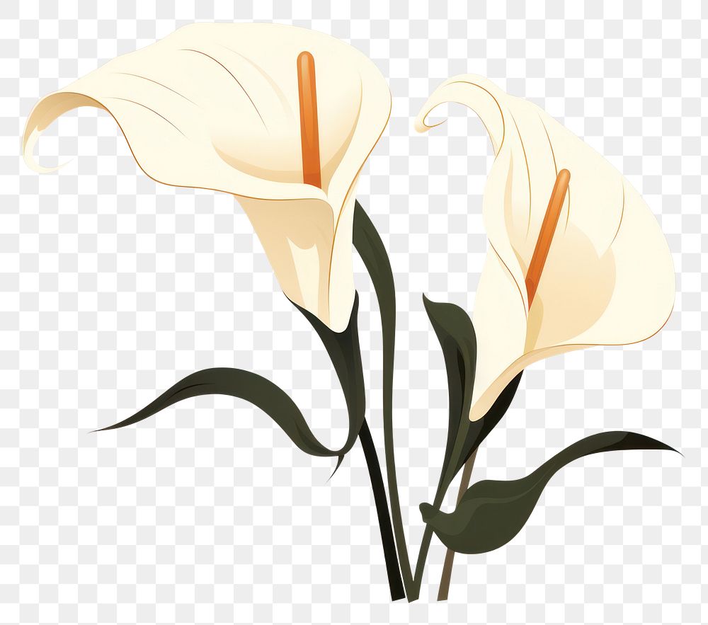 PNG Calla lilly flower plant inflorescence fragility. 