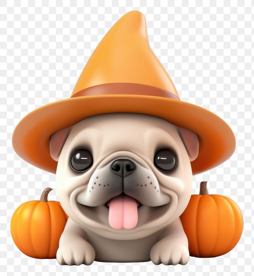 PNG French bulldog pumpkin cartoon animal. AI generated Image by rawpixel.