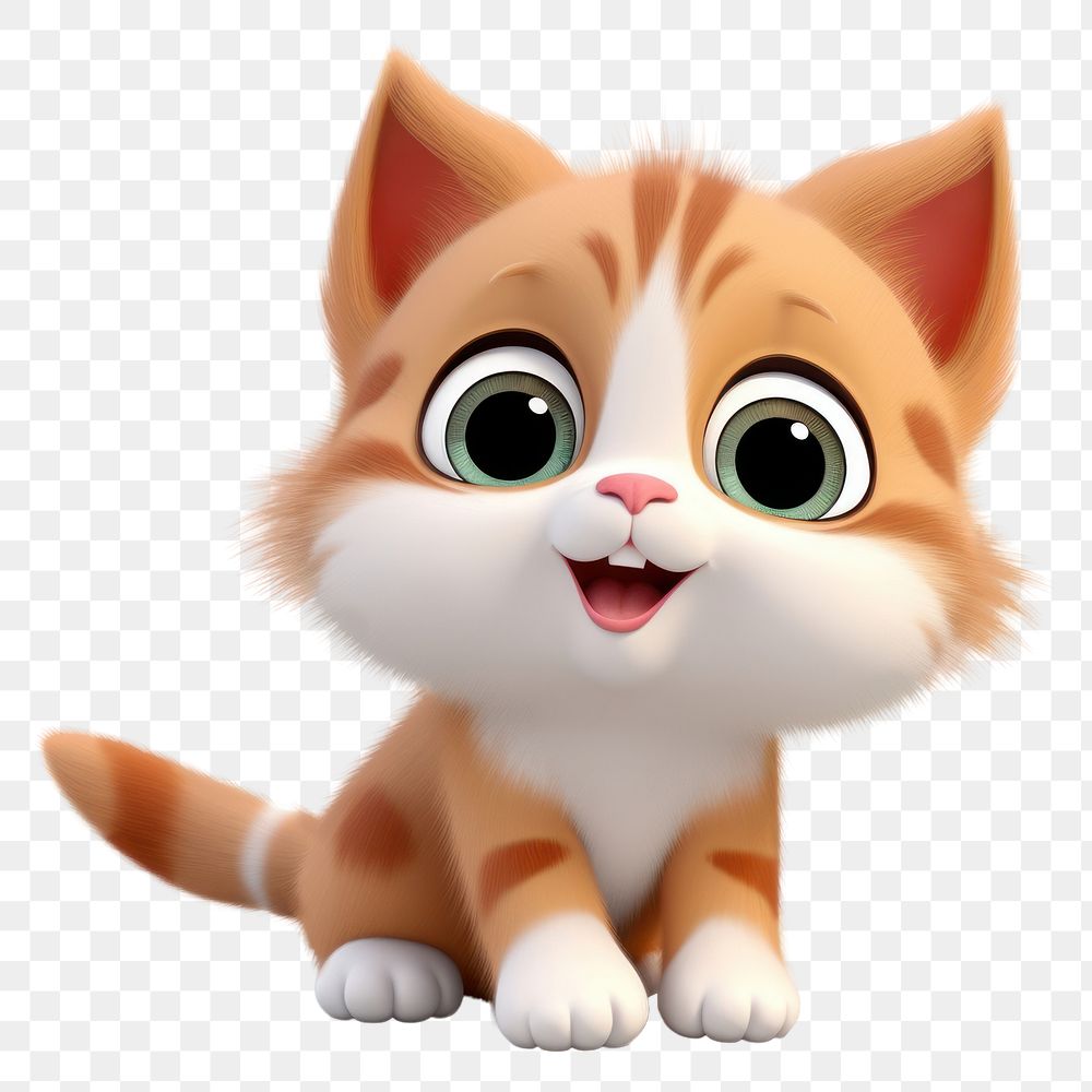 PNG Kitten cute baby cat cartoon mammal. 