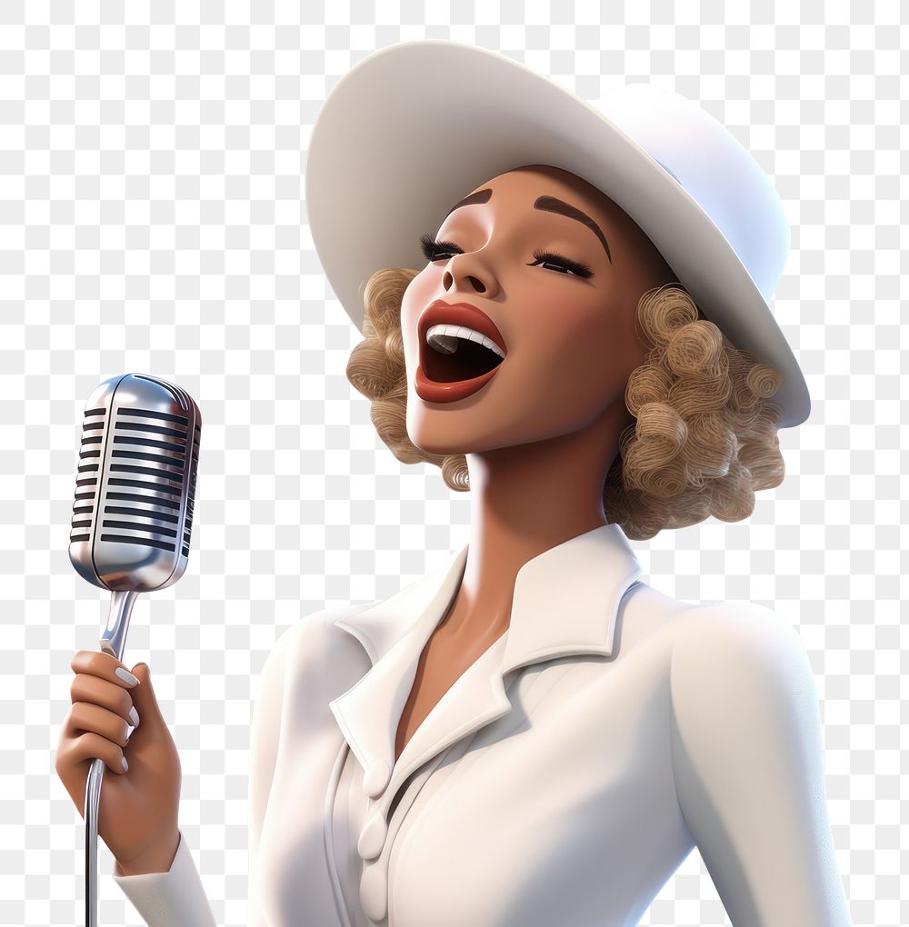 PNG Jazz microphone cartoon adult. AI generated Image by rawpixel.