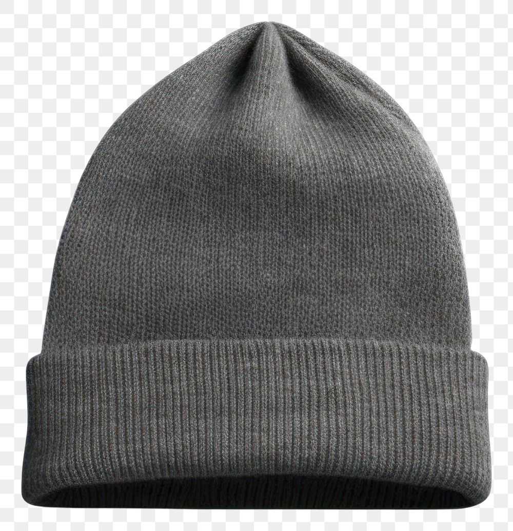 PNG Dark grey beanie knitted white background headwear. AI generated Image by rawpixel.