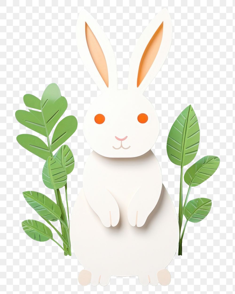 PNG Animal mammal plant bunny. AI generated Image by rawpixel.