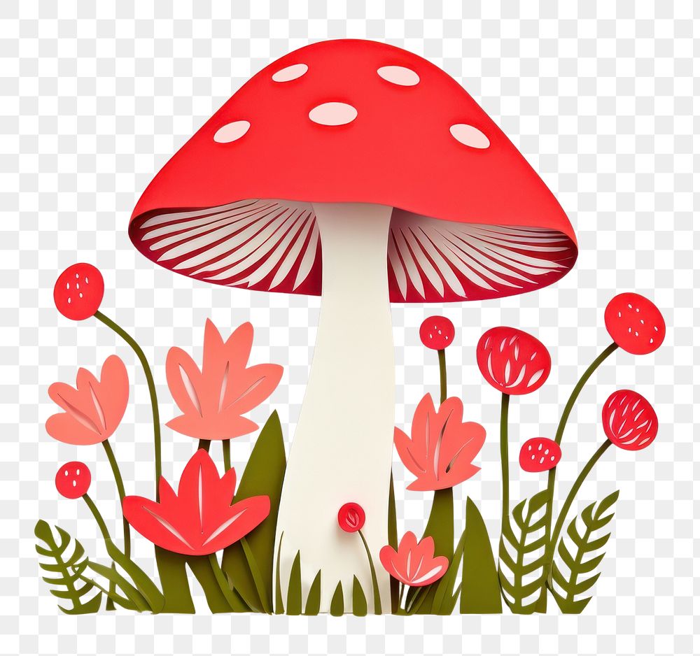 PNG Mushroom flower plant white background. AI generated Image by rawpixel.