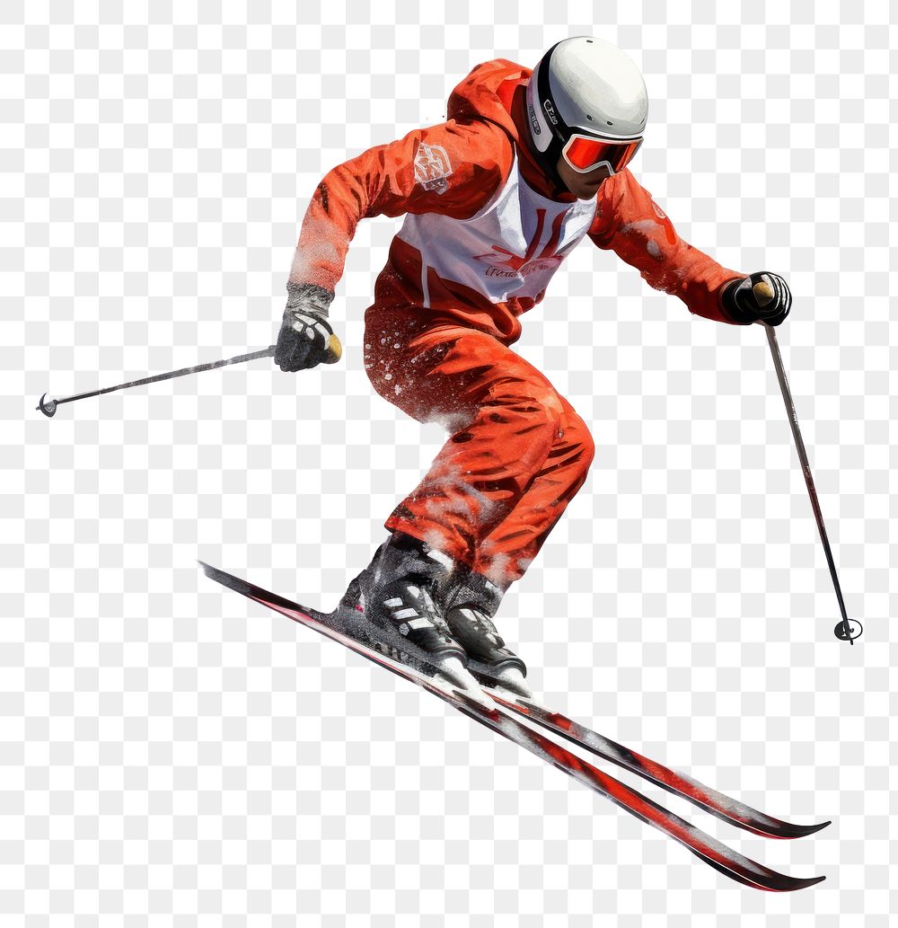 PNG Skier recreation skiing sports. AI generated Image by rawpixel.