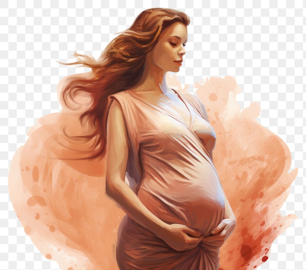 PNG Pregnant woman portrait fashion female. AI generated Image by rawpixel.