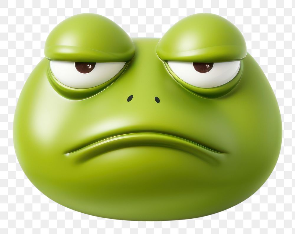 PNG Frog emoticon green face. AI generated Image by rawpixel.