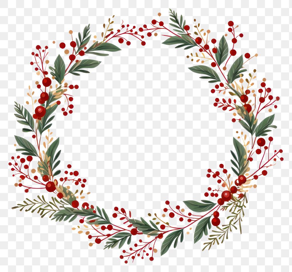 PNG Christmas decorate border christmas pattern wreath