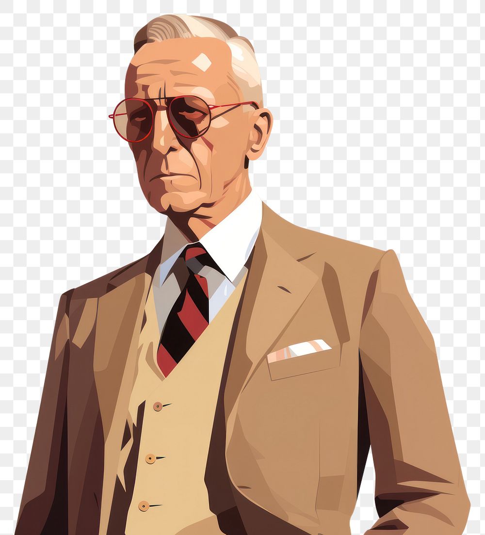 PNG Tie suit portrait glasses. AI generated Image by rawpixel.