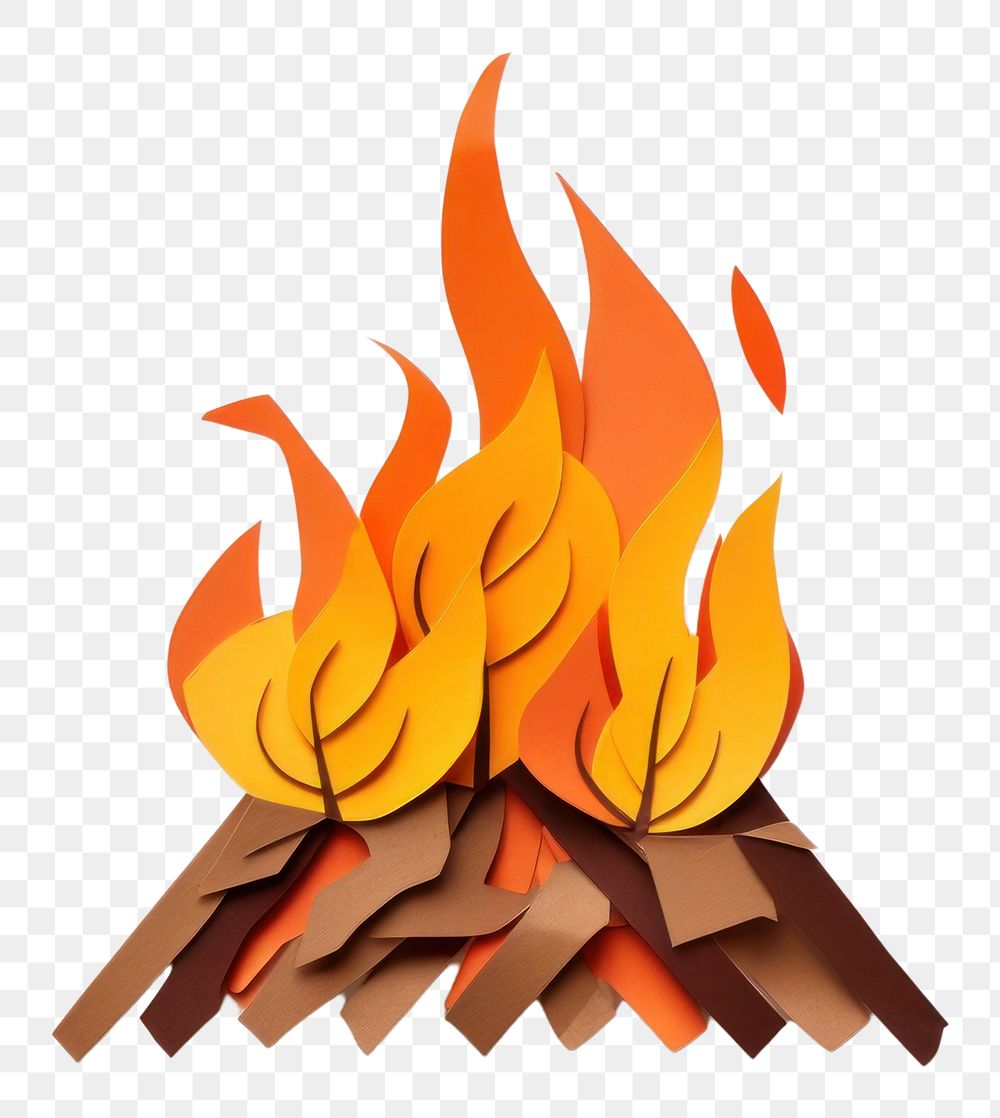 PNG Bonfire fireplace white background creativity. AI generated Image by rawpixel.