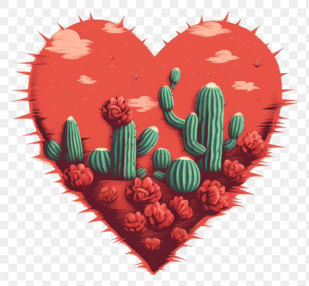 PNG Real heart cactus creativity cartoon pattern. AI generated Image by rawpixel.