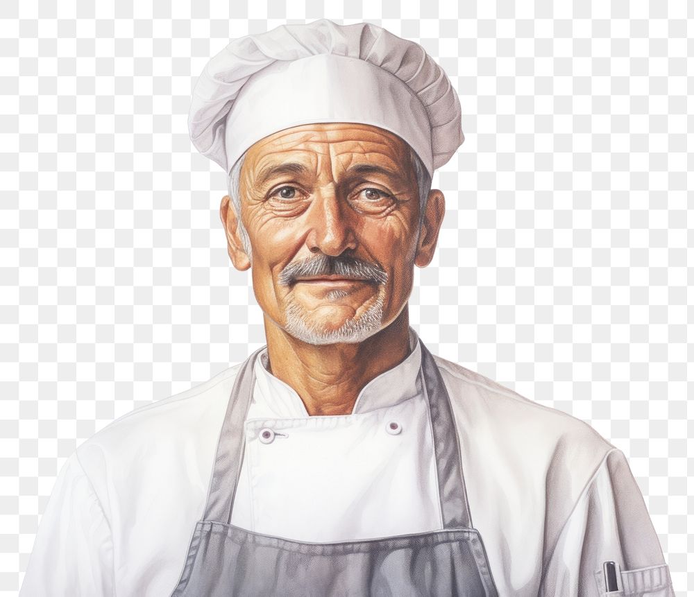 PNG Male chef portrait adult photography. AI generated Image by rawpixel.