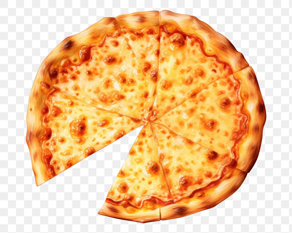 PNG Cheese pizza food white background zwiebelkuchen. AI generated Image by rawpixel.