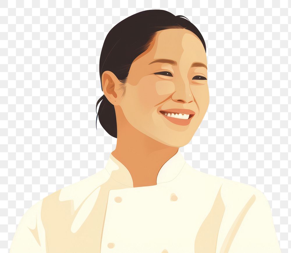 PNG Asian chef woman portrait smiling adult. AI generated Image by rawpixel.