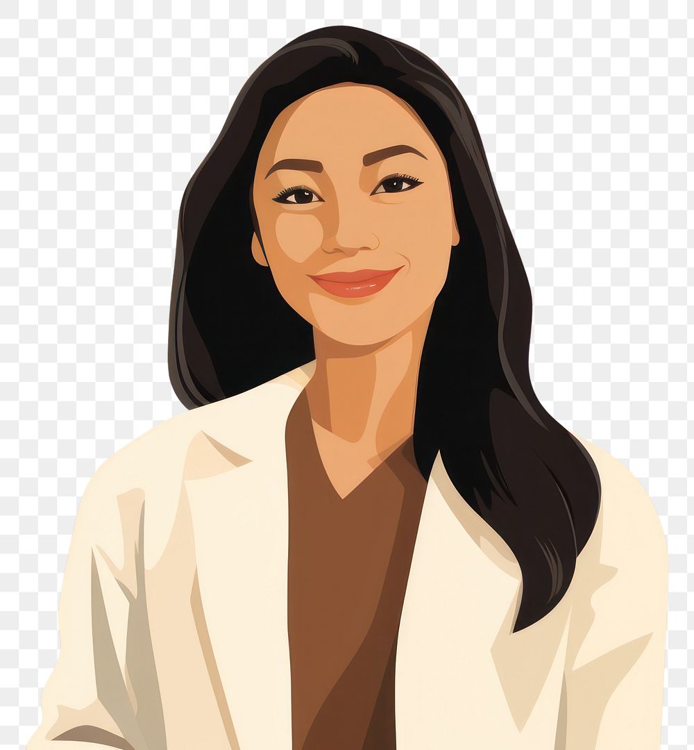 PNG Asian doctor woman portrait smiling adult. AI generated Image by rawpixel.