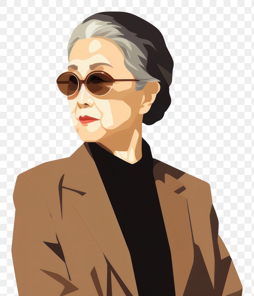PNG Asian woman portrait glasses adult. 