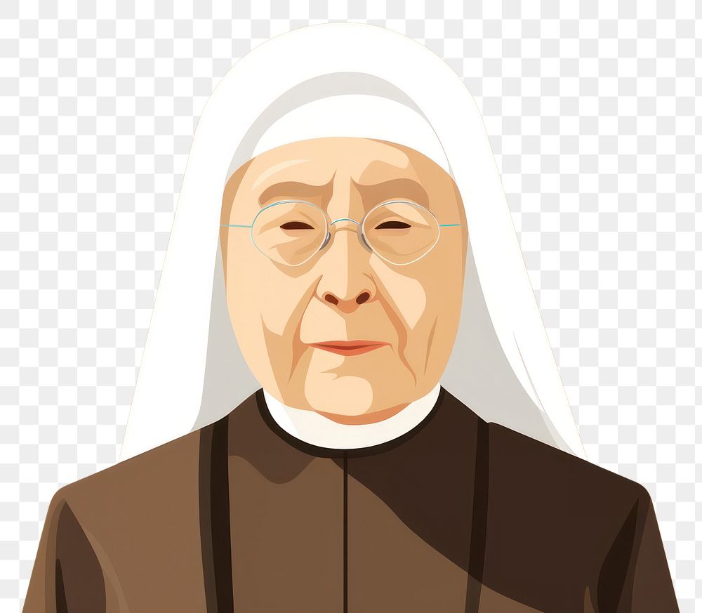 PNG Asian nun woman face spirituality retirement. AI generated Image by rawpixel.