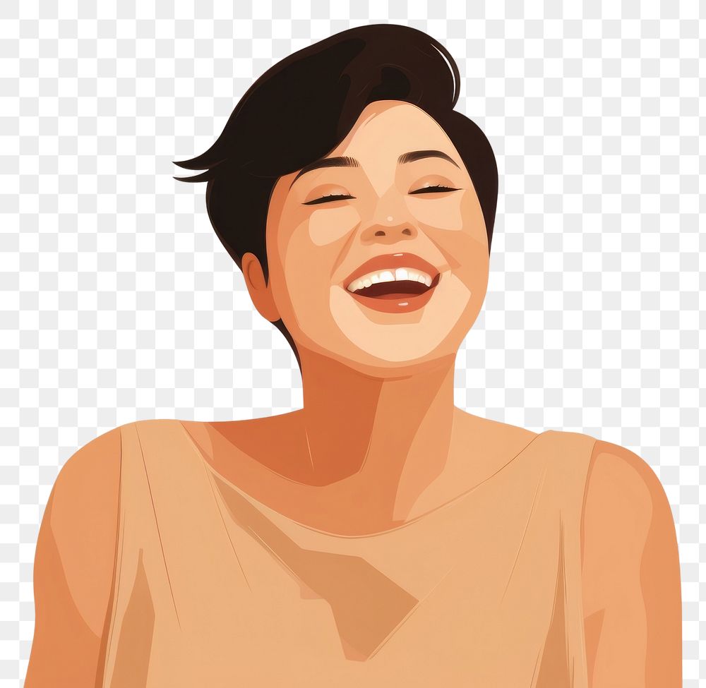 PNG Happy Chubby woman laughing smiling smile. AI generated Image by rawpixel.