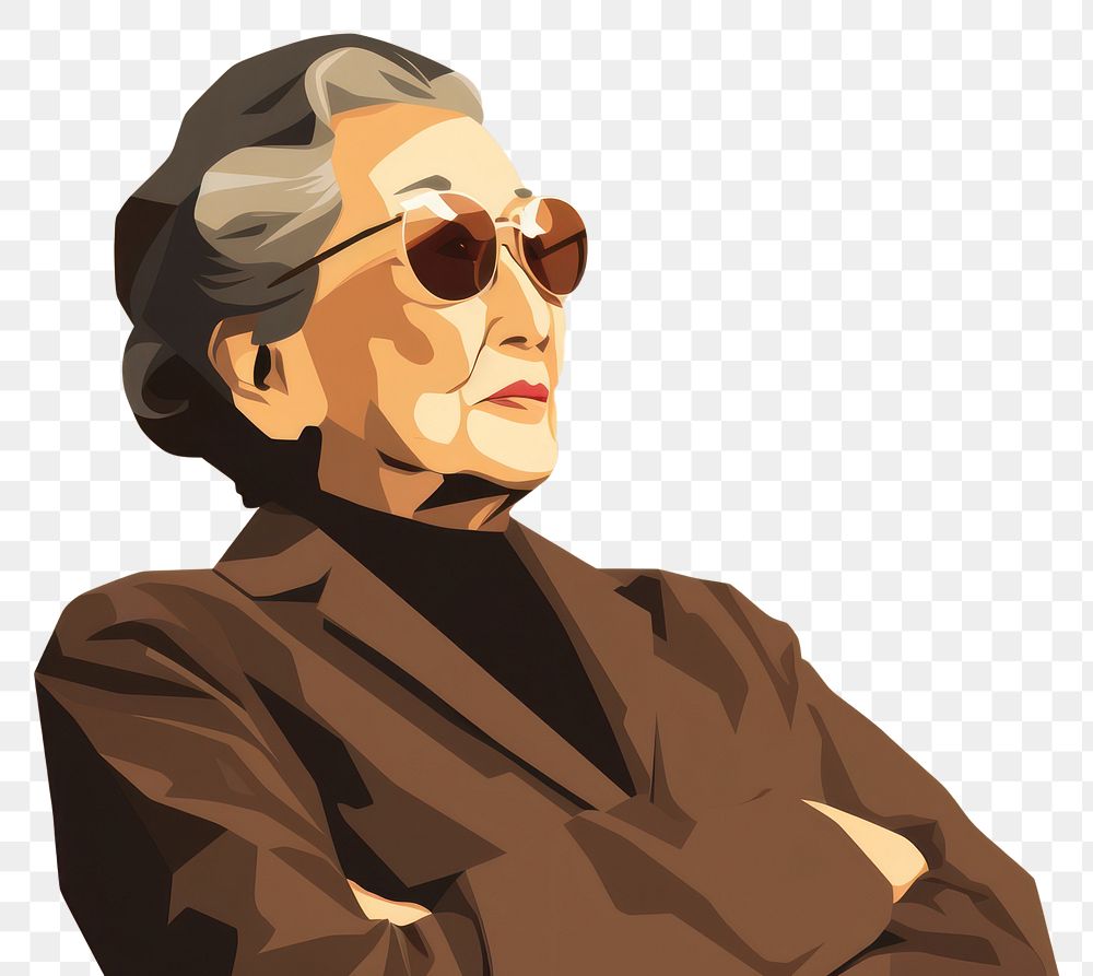 PNG Old asian woman sunglasses portrait adult. AI generated Image by rawpixel.