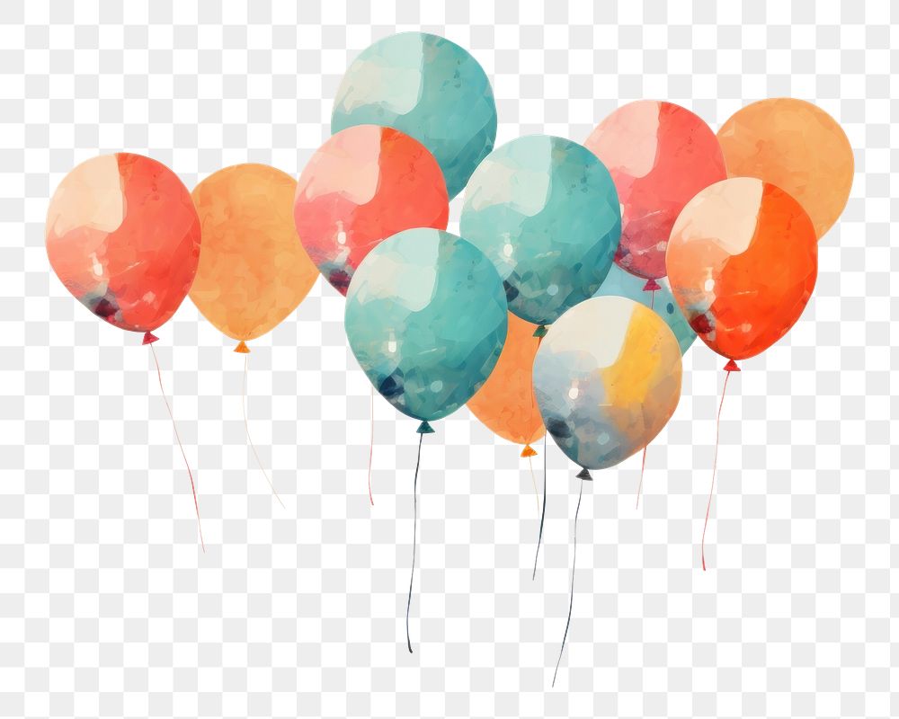PNG Party balloons backgrounds painting celebration. AI generated Image by rawpixel.