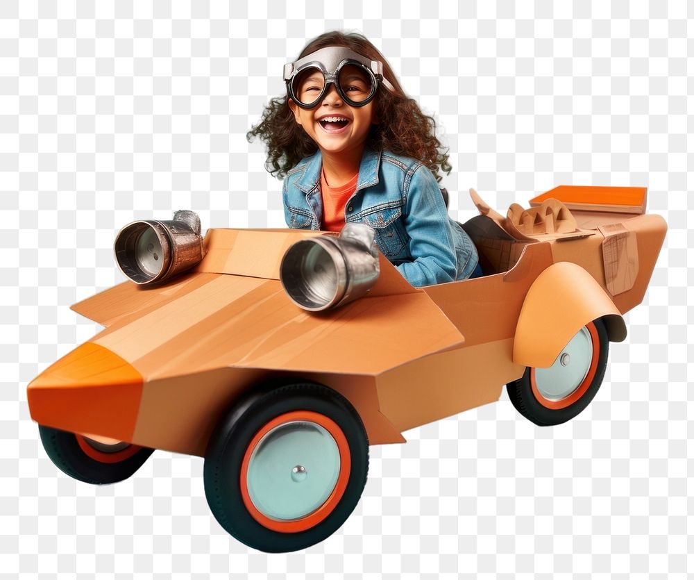 PNG Little girl flying a cardboard airplane. AI generated Image by rawpixel.