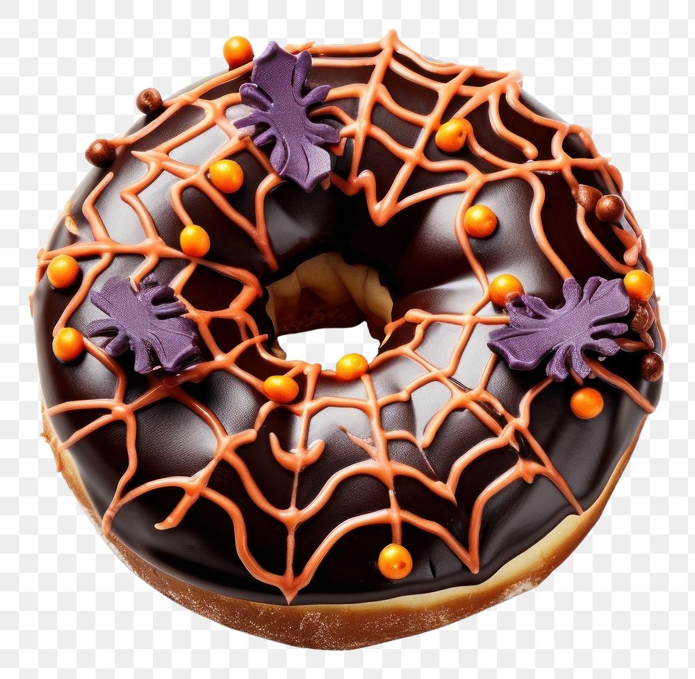 PNG Halloween donut dessert food cake. 