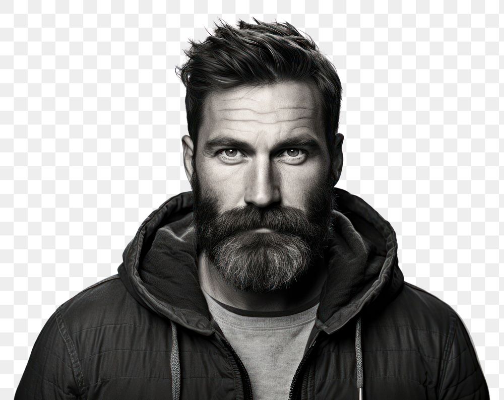 PNG Portrait beard adult photo. AI generated Image by rawpixel.