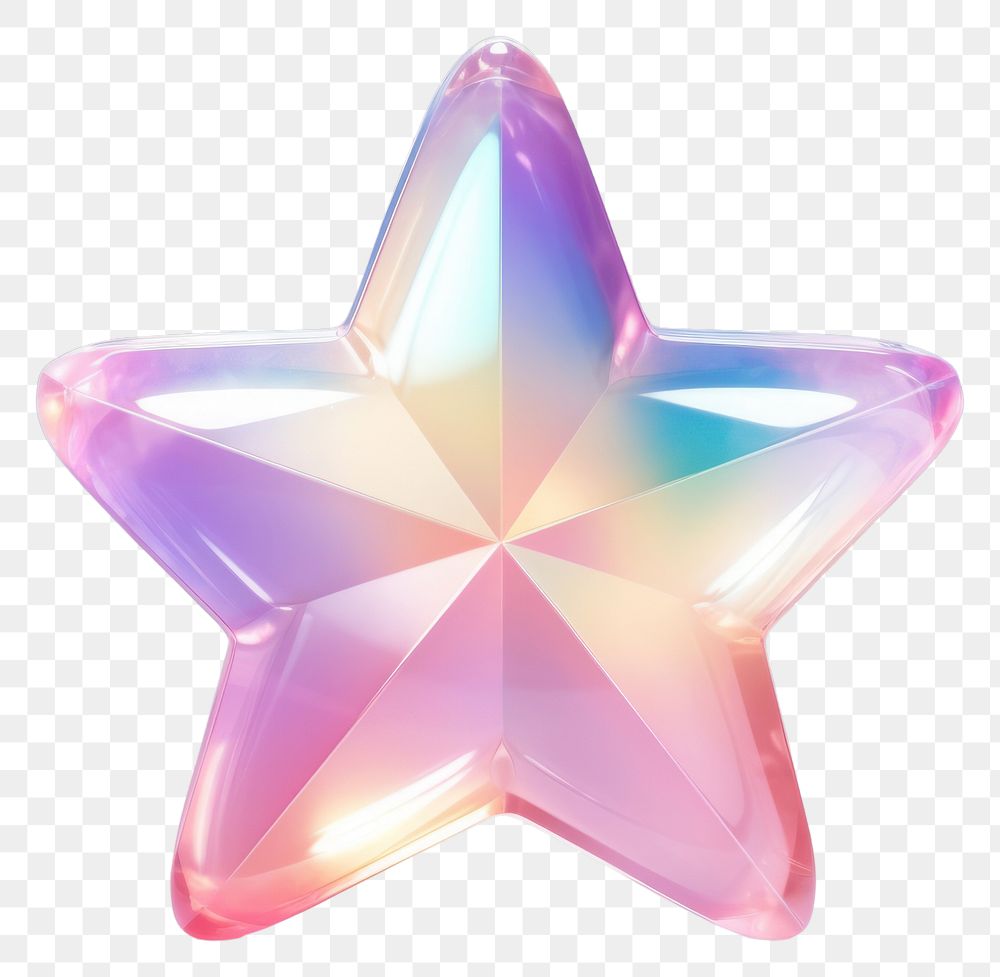 PNG Glossy resin translucent star icon transportation simplicity spectrum. AI generated Image by rawpixel.
