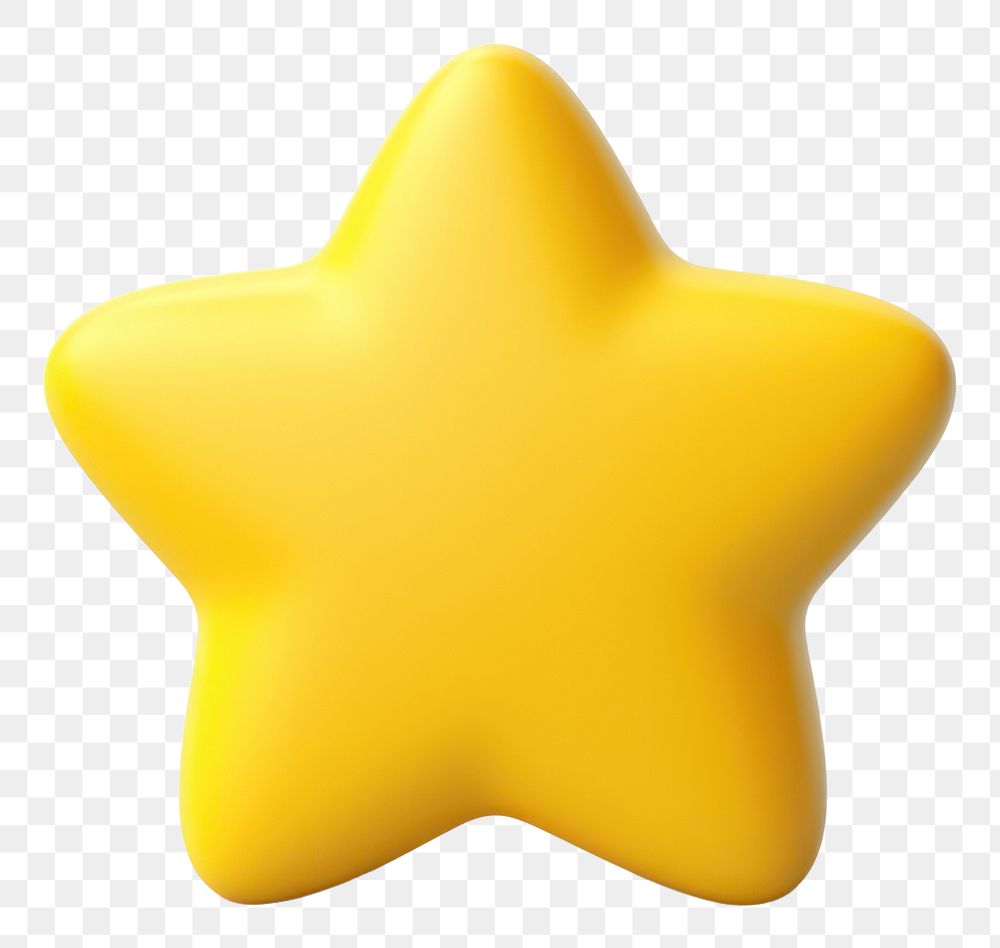 PNG Matte clay star icon yellow symbol white background. AI generated Image by rawpixel.