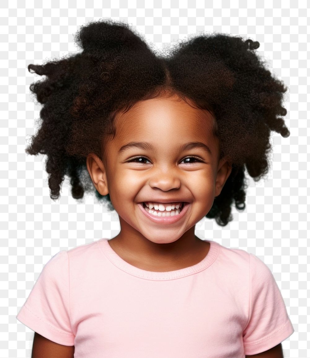 PNG Little black girl hairstyle smiling child. AI generated Image by rawpixel.