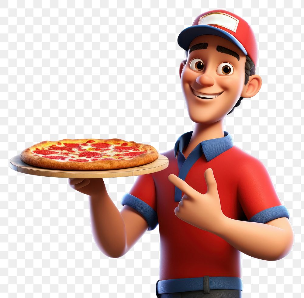 PNG Pizza cartoon food white background. AI generated Image by rawpixel.
