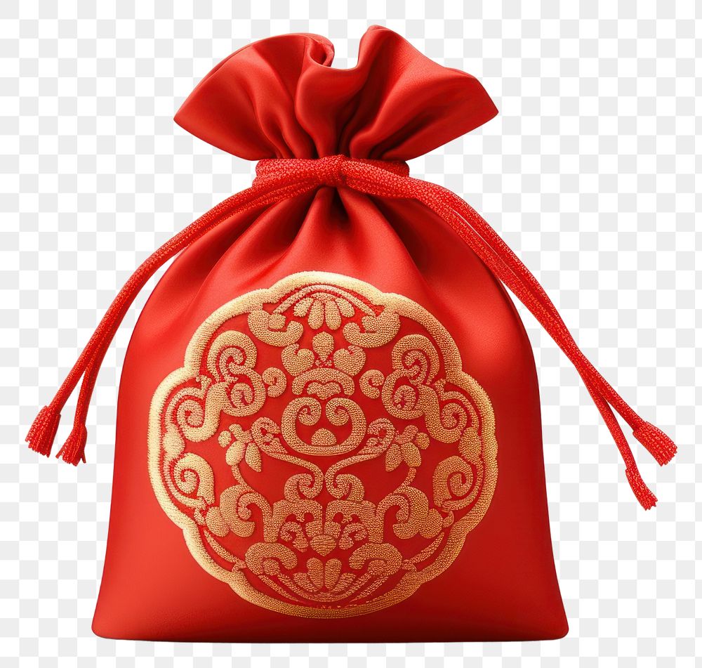 PNG Chinese lucky bag white background celebration decoration. 