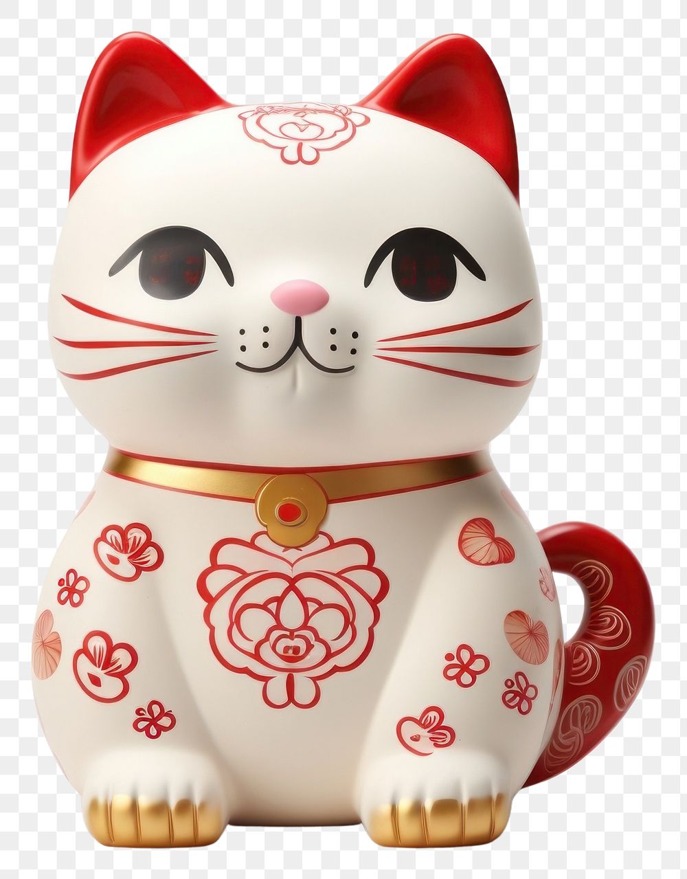 PNG Lucky cat figurine art toy. AI generated Image by rawpixel.