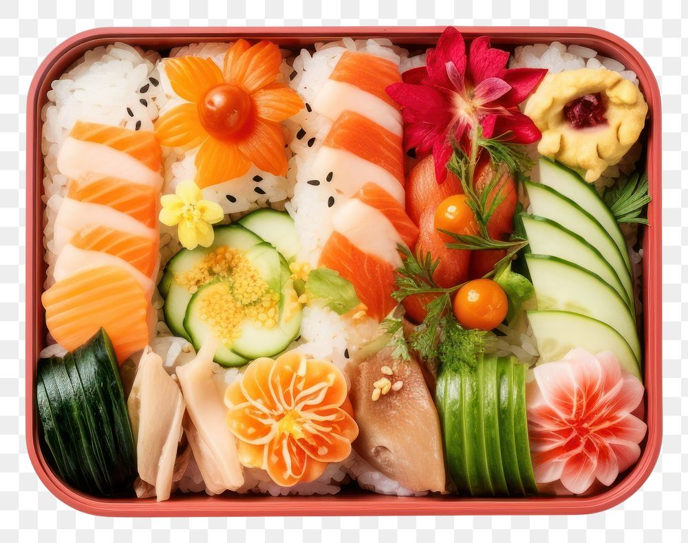 PNG Food seafood bento sushi. AI generated Image by rawpixel.