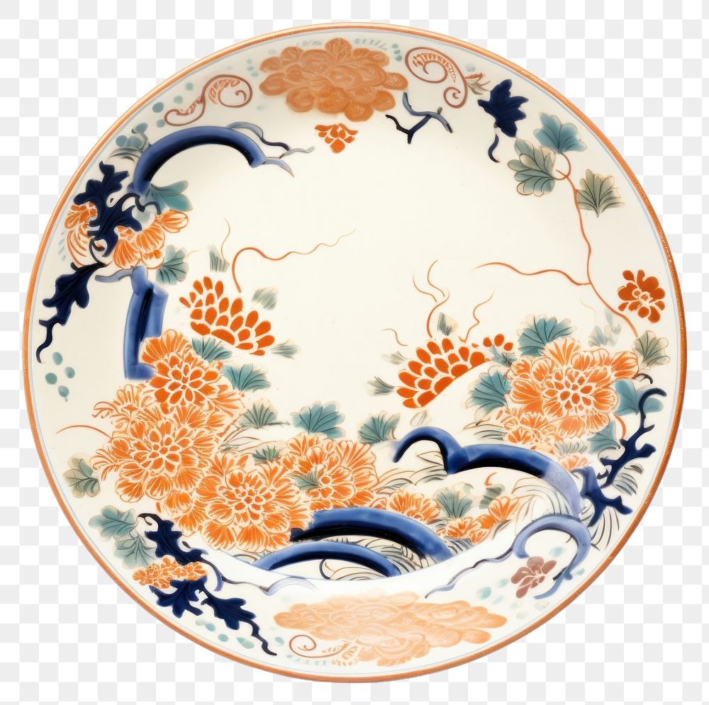 PNG Japanese plate porcelain platter art. AI generated Image by rawpixel.