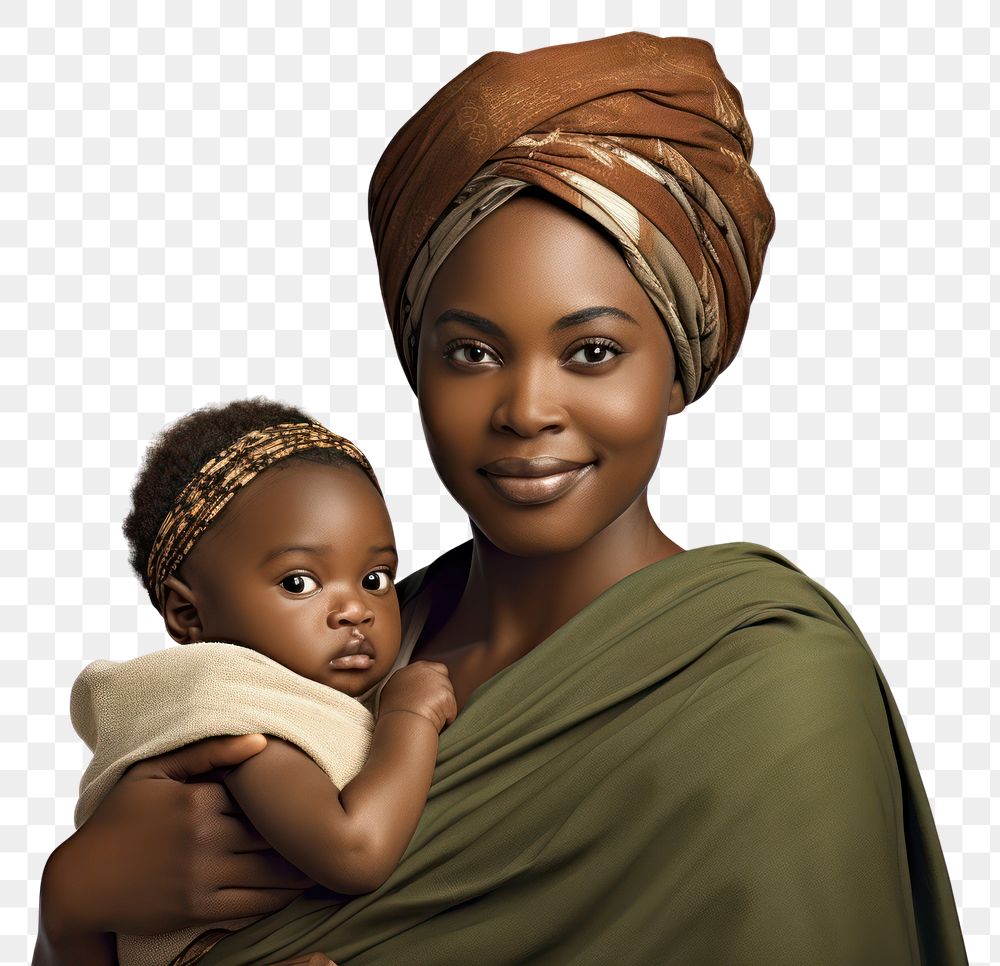 PNG Baby portrait turban women. AI generated Image by rawpixel.