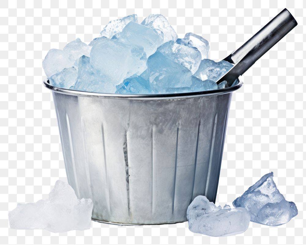 PNG Bucket ice metal white background. AI generated Image by rawpixel.