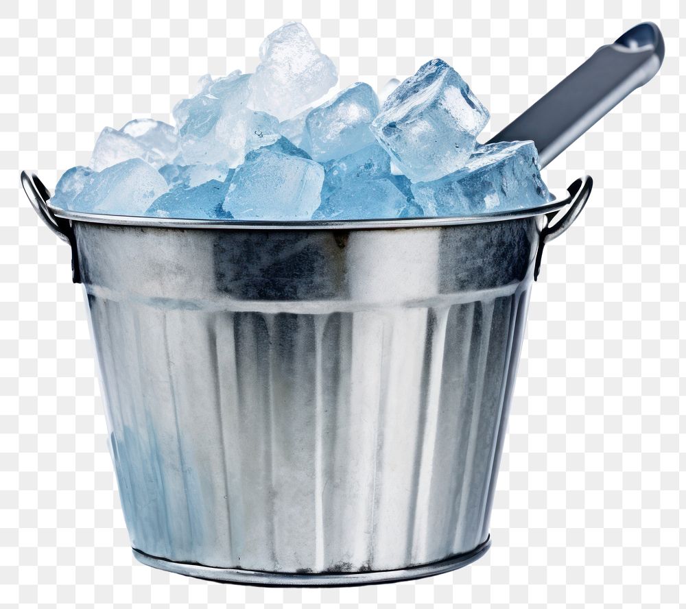 PNG Bucket ice white background refreshment. AI generated Image by rawpixel.