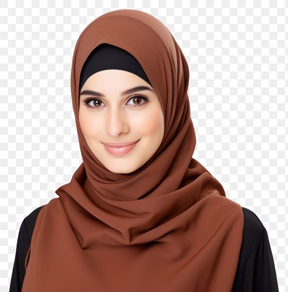 PNG Muslim woman portrait scarf photo. AI generated Image by rawpixel.