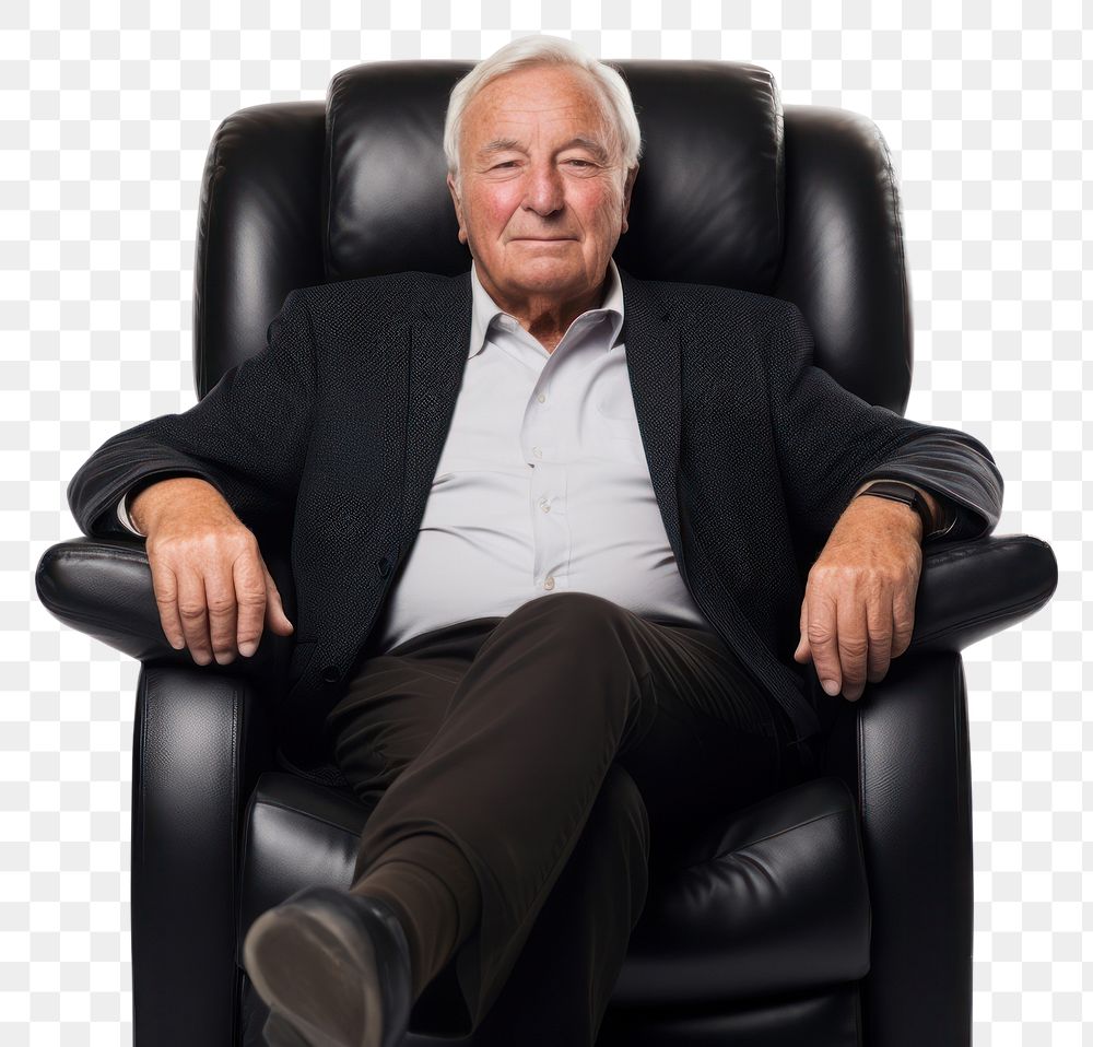 PNG Modern black armchair sitting furniture adult.