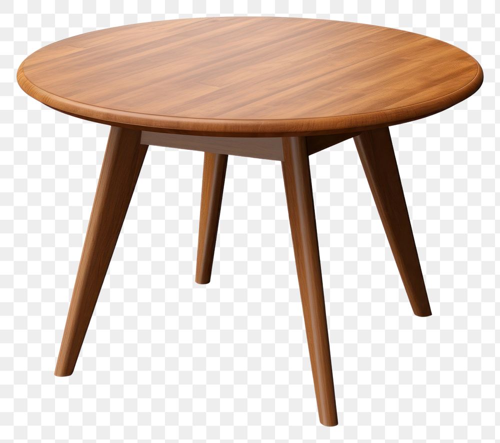 PNG Round wooden table furniture desk white background. AI generated Image by rawpixel.