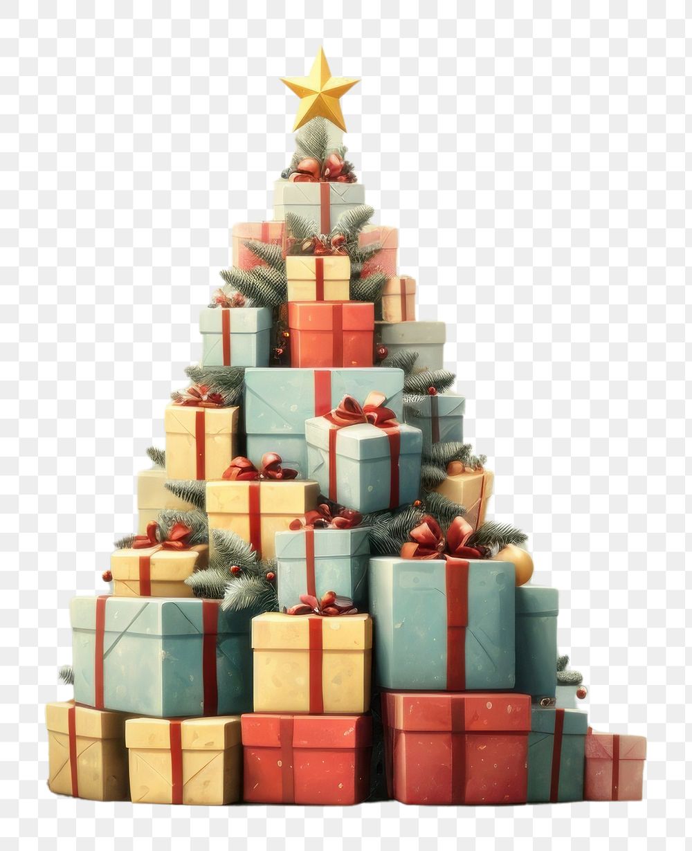 PNG Christmas tree christmas gift box. AI generated Image by rawpixel.