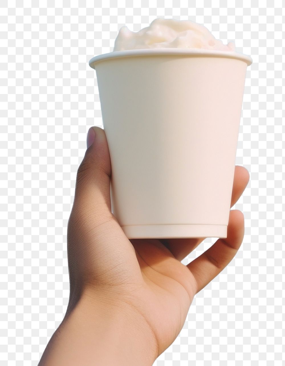 PNG Cup holding cream food. AI generated Image by rawpixel.