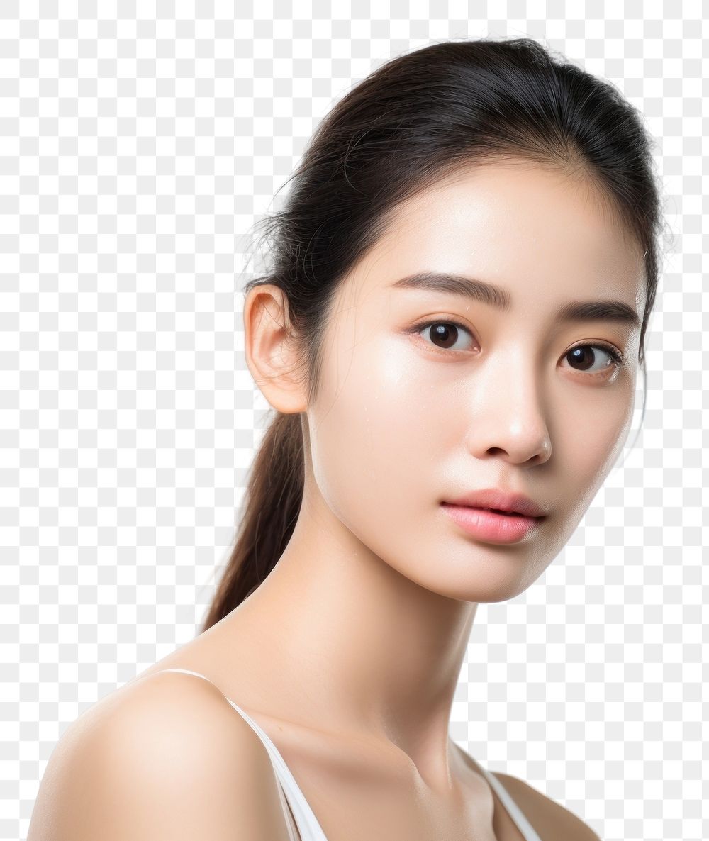 PNG Woman Clean Skin portrait adult photo. AI generated Image by rawpixel.